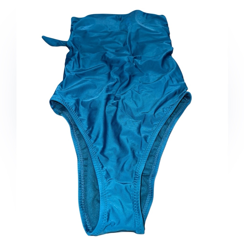 Shade & Shore Teal One-Piece Swimsuit Removable Straps Built-In Bra‎ Size S NWT